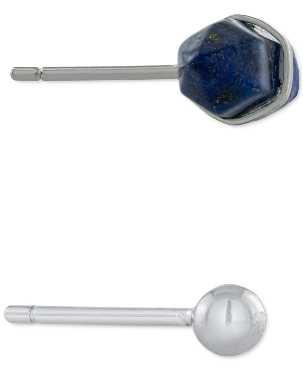 Giani Bernini 2-Pc. Set Lapis Stone & Polished Ball Stud Earrings  Created for Macy's - Sterling Silver