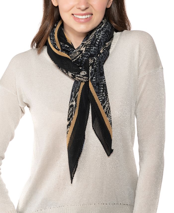 Giani Bernini SnakePrint Pleated Square Scarf, Created for Macy's Macy's