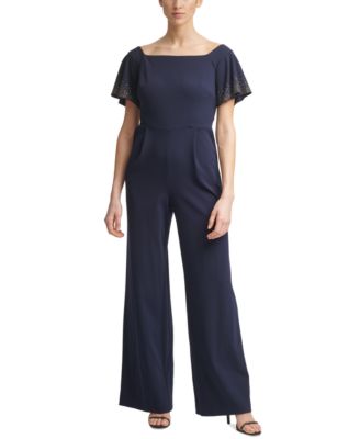 Calvin Klein - Embellished Off-The-Shoulder Jumpsuit