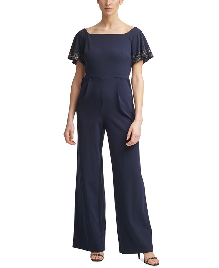 Calvin Klein Embellished Off-The-Shoulder Jumpsuit & Reviews - Pants &  Capris - Women - Macy's