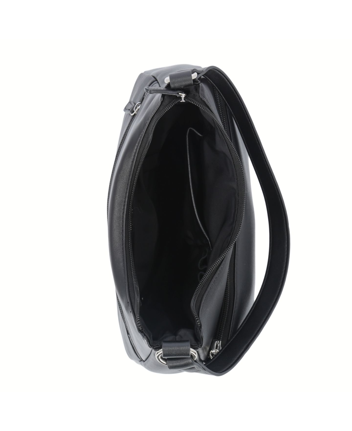 Женская сумка Giani Bernini Nappa Leather Hobo, цвет: Чёрный / Серебряный — фото 3