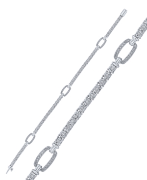MACY'S DIAMOND INTERMITTENT LARGE LINK TENNIS BRACELET (1/2 CT. T.W.) IN STERLING SILVER