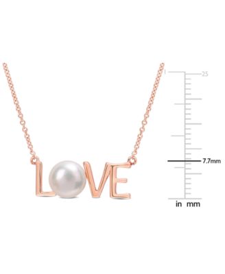 Cultured Freshwater Pearl (7mm) LOVE 17" Pendant Necklace 