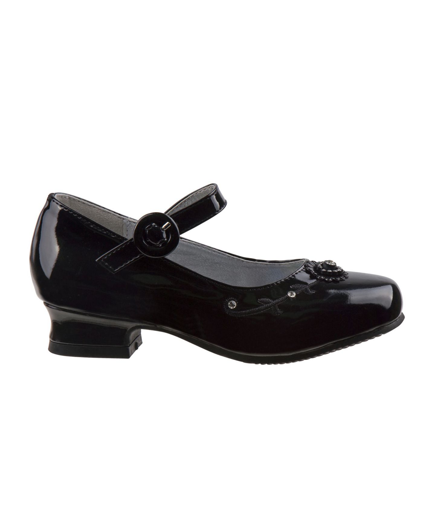 Туфли Josmo Little Kid 1-13Y Mary Jane Low-Heel Flower Girl Dress Shoes для девочек, цвет: Чёрный лаковый — фото 2