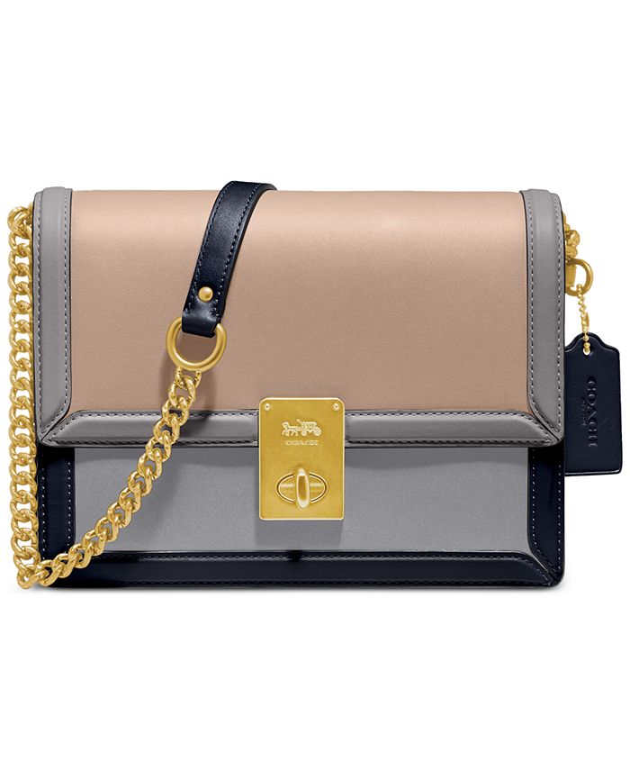 COACH Hutton Colorblock Leather Shoulder Bag & Reviews - Handbags &  Accessories - Macy's