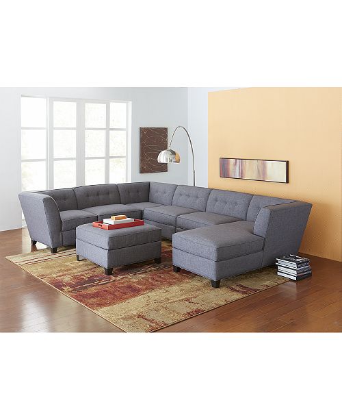 Furniture CLOSEOUT! Harper Fabric 5Piece Modular Sectional Sofa