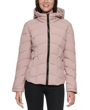 Calvin Klein Women's Hooded Stretch Packable Puffer Coat, Created for ...