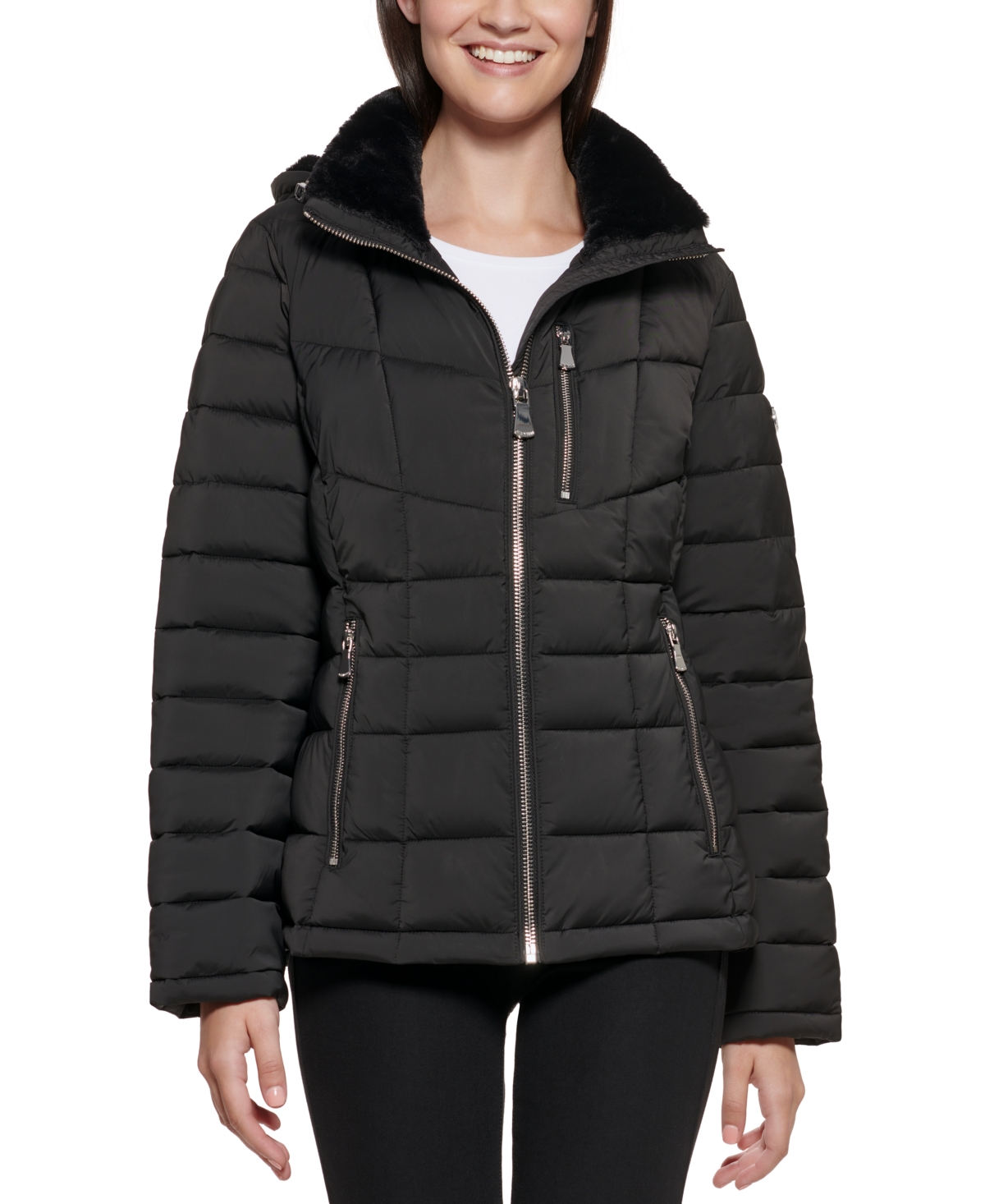 Calvin Klein Women's Faux-Fur-Trim Hooded Puffer Coat, Created for Macy's |  Smart Closet