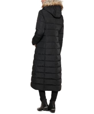 Calvin Klein Faux-Fur-Trim Hooded Maxi 