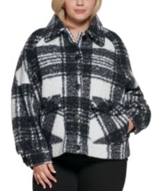 Plus Size Plaid Shirt Jacket, Created for Macy's