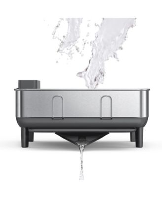 Compact Steel Frame Dish Drying Rack with Swivel Spout Drain