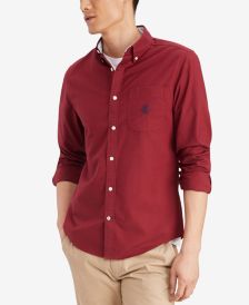 Men's Custom-Fit TH Flex Solid Oxford Shirt