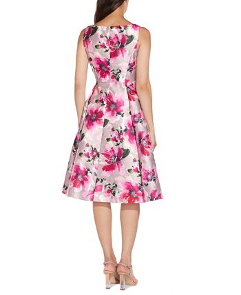 Adrianna Papell Floral Fit & Flare Dress - Macy's