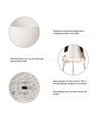 Solar Lighted Plastic Hanging Planter, 30"