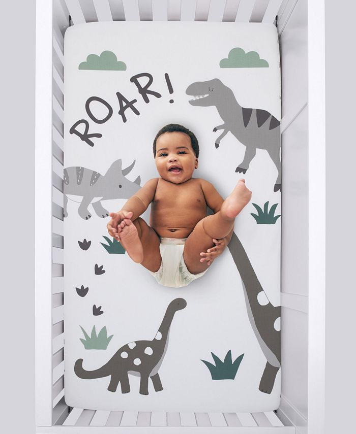 Macy's BabySaurus Photo Op Roar Dinosaur with Clouds Nursery Fitted