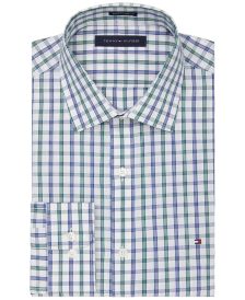 Men's Slim-Fit Performance Stretch Check Dress Shirt