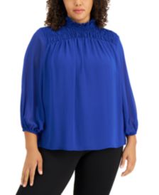 Plus Size Smocked Blouse