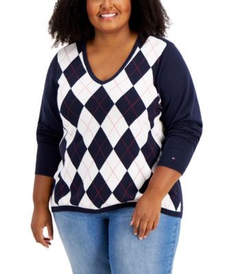 Tommy Hilfiger - Plus Size Cotton Argyle Sweater