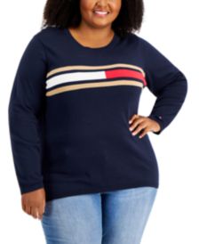 Plus Size Cotton Logo-Print Sweater