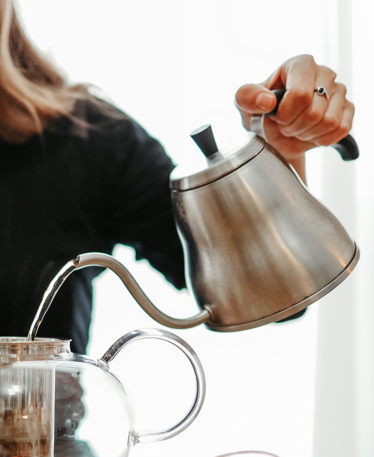 Grosche Marrakesh Stainless Steel Gooseneck Pour Over Dripper Kettle , 34 fl oz Capacity - Silver-Tone