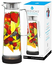 Bali Water Infuser Pitcher with Stainless Steel Filter Lid, 50 fl oz Capacity