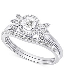 Diamond Miracle Plate Bridal Set (1/5 ct. t.w.) in 14k White Gold