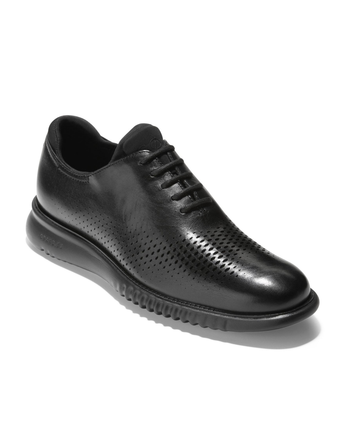 Shop Cole Haan Men's 2.zerogrand Laser Wing Oxford Shoes In Black,black