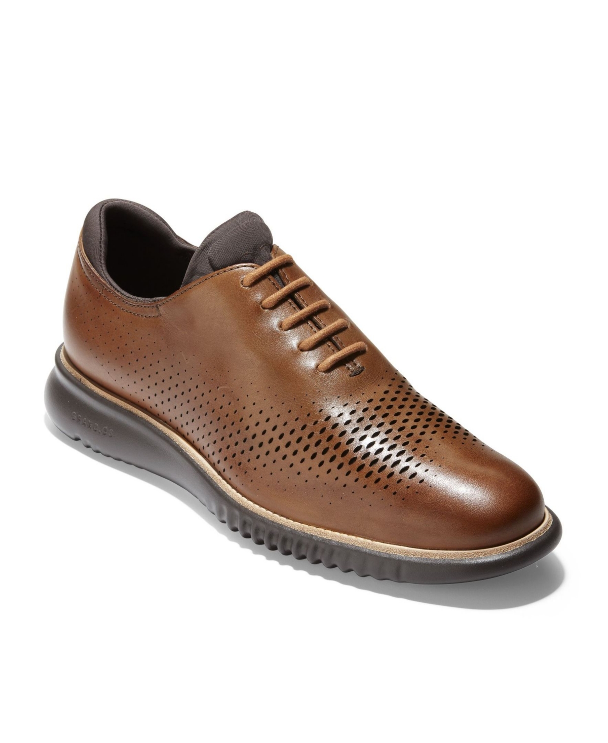 Shop Cole Haan Men's 2.zerogrand Laser Wing Oxford Shoes In British Tan,java