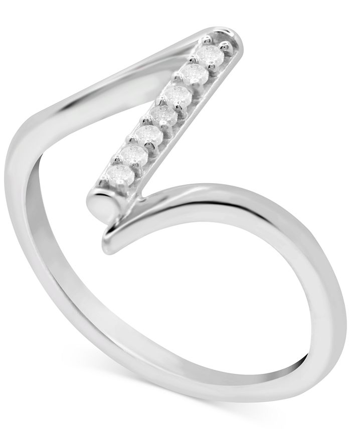 Macy's Diamond Statement Ring (1/10 ct. t.w.) in Sterling Silver Macy's