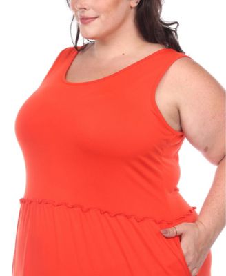 Plus Size Scoop Neck Tiered Midi Dress