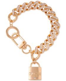 Gold-Tone Pavé Logo Padlock Link Bracelet