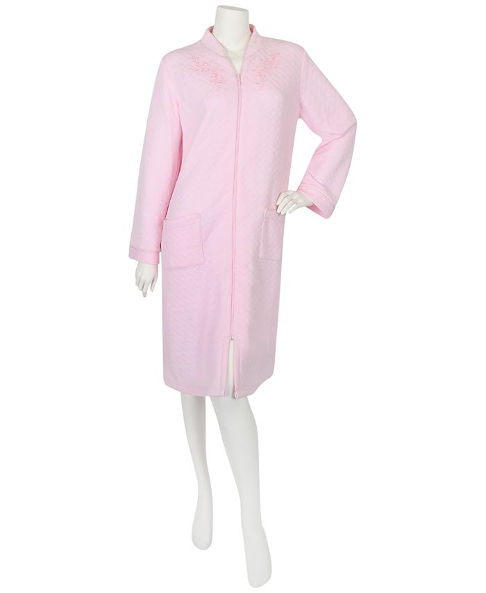 Miss Elaine EmbroideryTrim Quilted ZipUp Robe Macy's