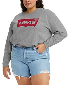 Trendy Plus Size Logo Sweatshirt