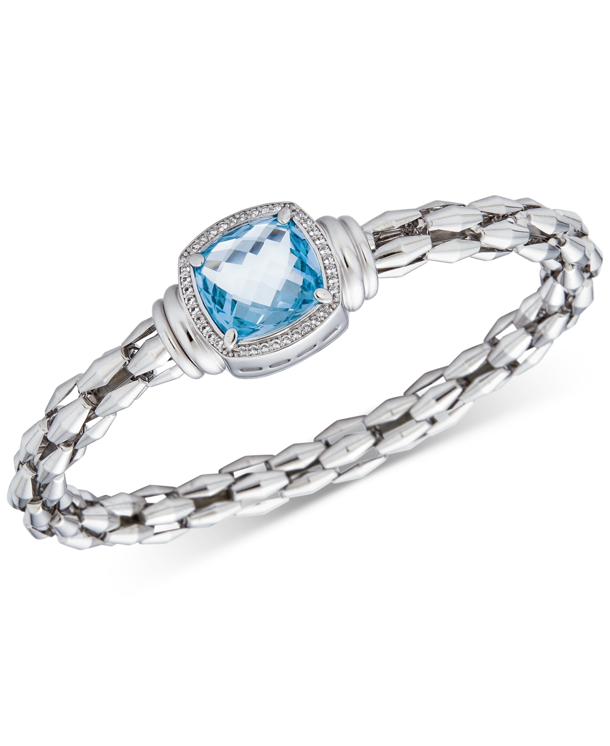 Amethyst (8-1/2 ct. t.w.) & White Topaz (1/10 ct. t.w.) Bangle Bracelet in 14k Rose Gold-Plated Sterling Silver (Also  - Sky Blue To