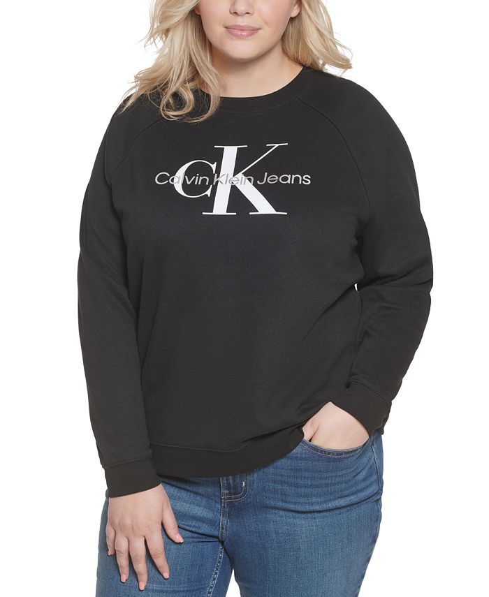 Calvin Klein Jeans Trendy Plus Size Size Graphic Sweatshirt & Reviews - Tops  - Plus Sizes - Macy's