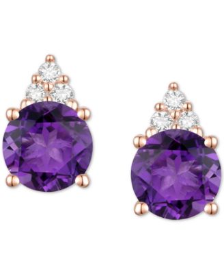 Macy's - Gemstone & Diamond Accent Stud Earrings