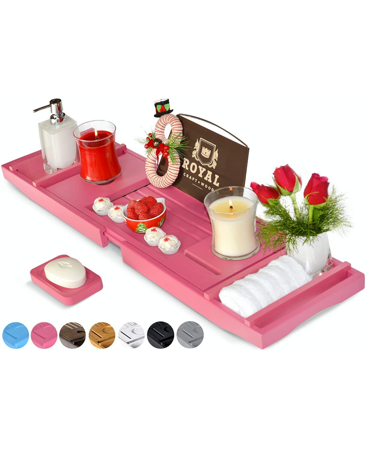 Royal Craft Wood Luxury Bathtub Caddy Tray Organizer