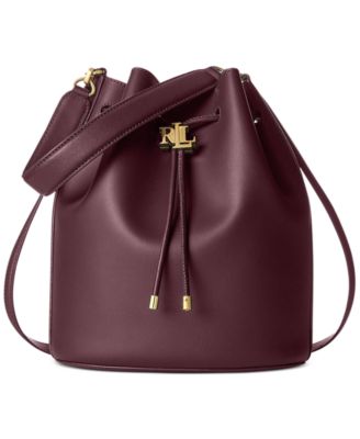 Lauren Ralph Lauren Andie Large Leather Drawstring Bag Macy s