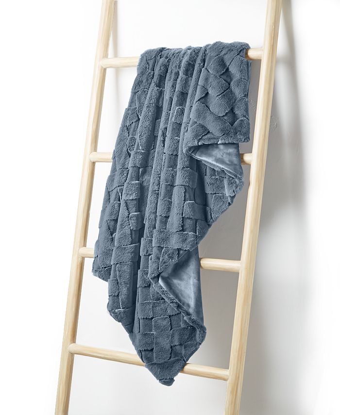 Martha Stewart Collection Lattice Faux Fur Throw 50