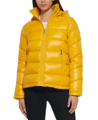 guess coat yellow