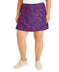 Plus Size Printed Tiered Skort, Created for Macy's