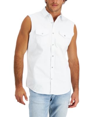 INC International Concepts - Men's Regular-Fit Sleeveless Denim Shirt