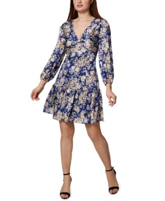 SAGE COLLECTIVE - Petite Floral-Print Balloon-Sleeve Dress