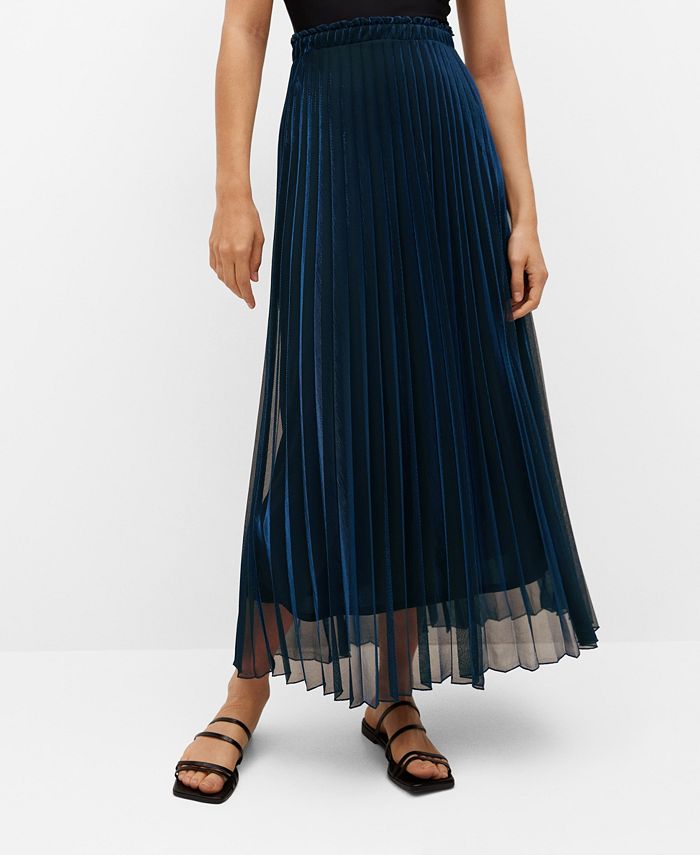 Metallic pleated skirt mango sales