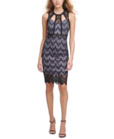 Cage-Front Lace Bodycon Dress