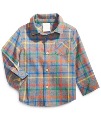 First Impressions - Toddler Boys Multi-Color Plaid Cotton Flannel Shirt