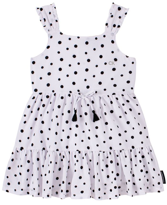 Calvin klein black and white polka deals dot dress