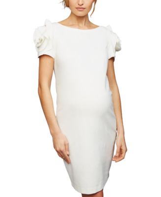 macy's white maternity dress