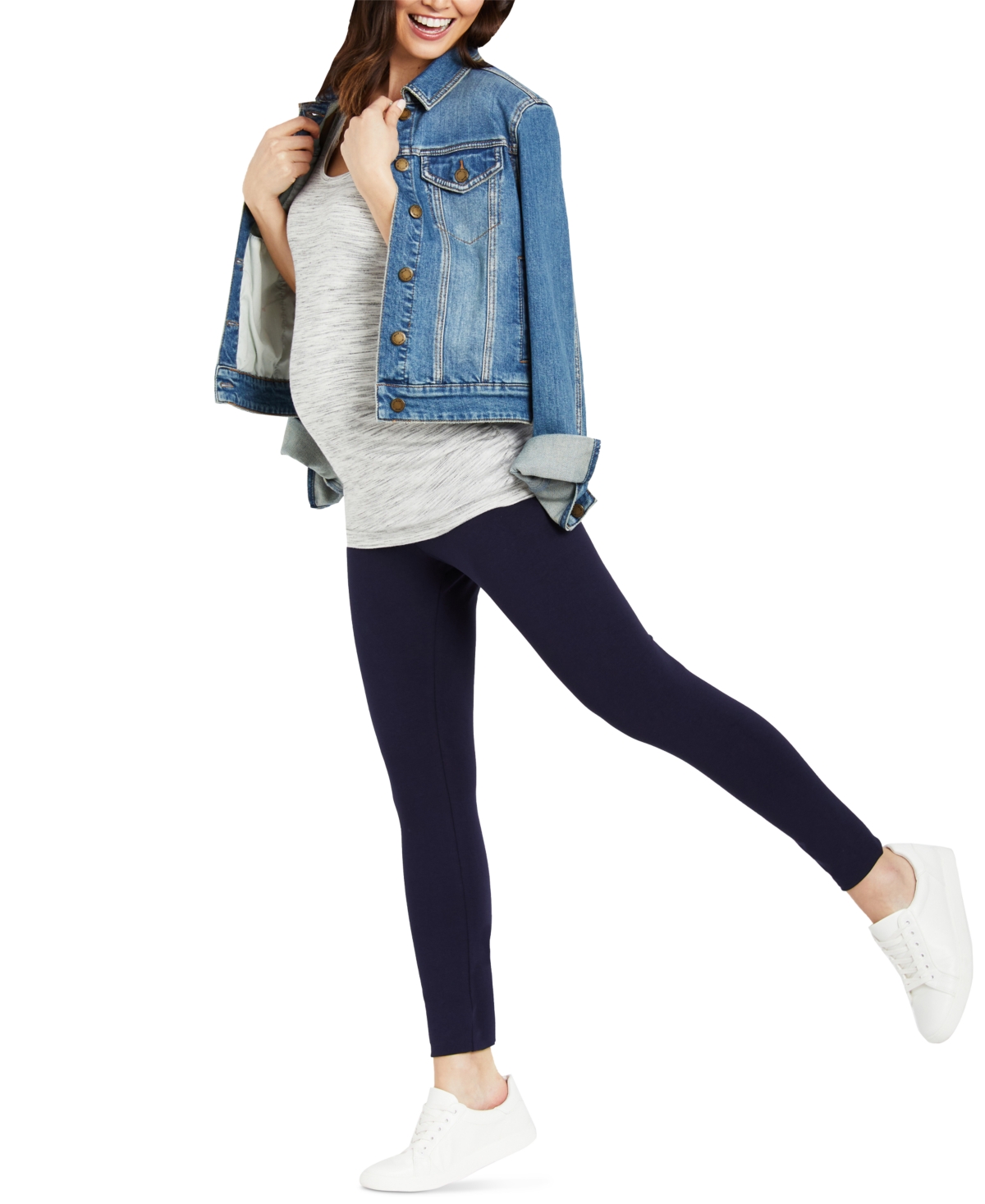 Women's Essential Stretch Secret Fit Over the Belly Maternity Leggings - Motherhood Maternity