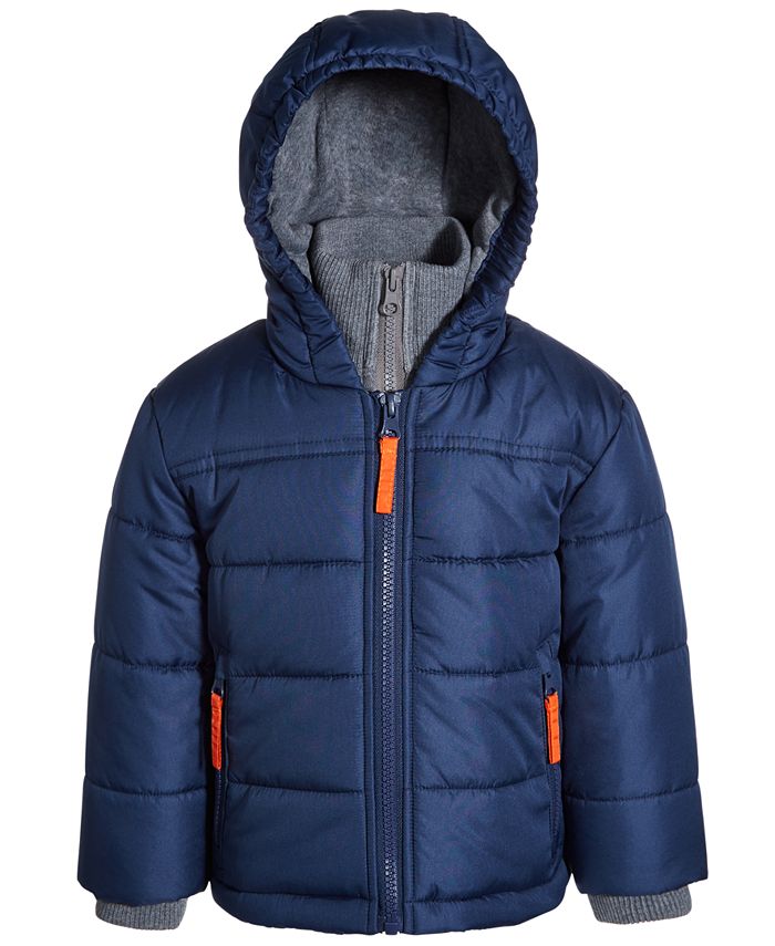 S Rothschild & CO Baby Boys Puffer Jacket With Fleece Bib - Macy's